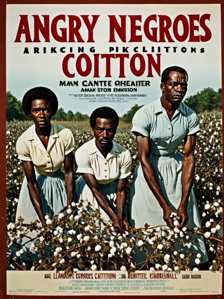 Angry Negroes Picking Cotton