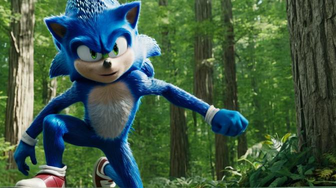 Seth Rogen as a human Sonic the Hedgehog