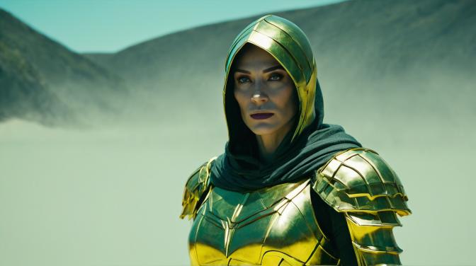 Gold rogue armor with a hood.