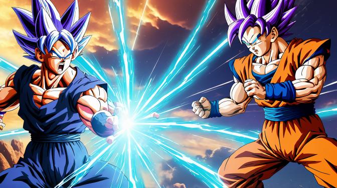 Goku fighting Frieza in Super Saiyan 1, epic.