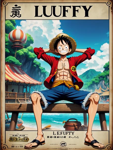 Luffy from One Piece, relaxing.
