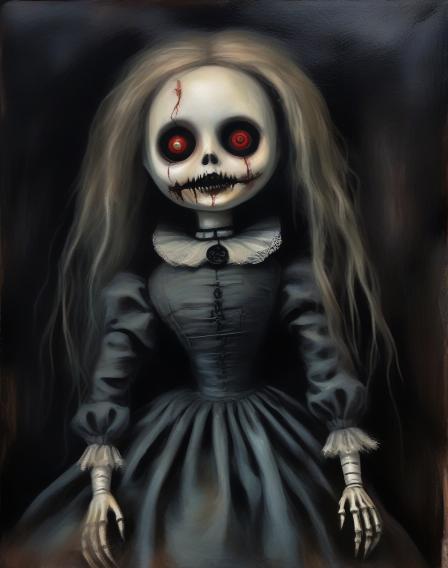 A creepy doll.