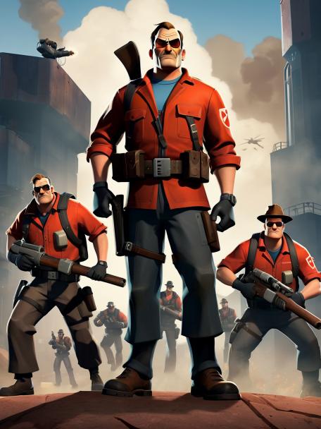 A movie poster of Team Fortress 2.
