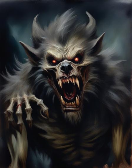 Create image of a terrifying werewolf.
