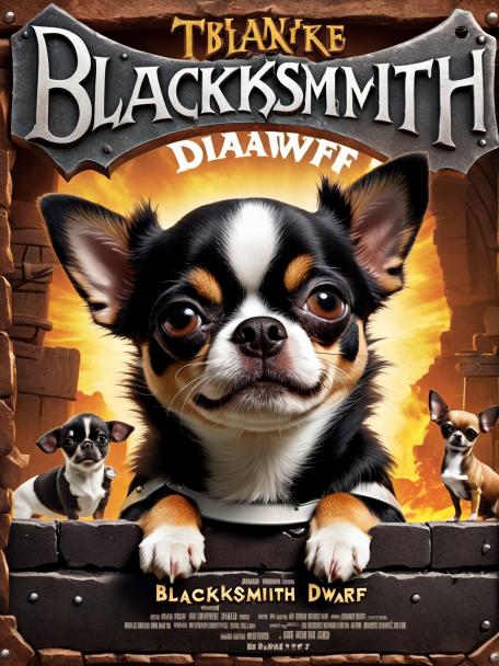 Blacksmith dwarf with a chihuahua.