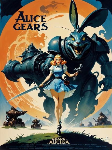 1930s Alice Gears Aegis Citra in a Frank Frazetta painting.