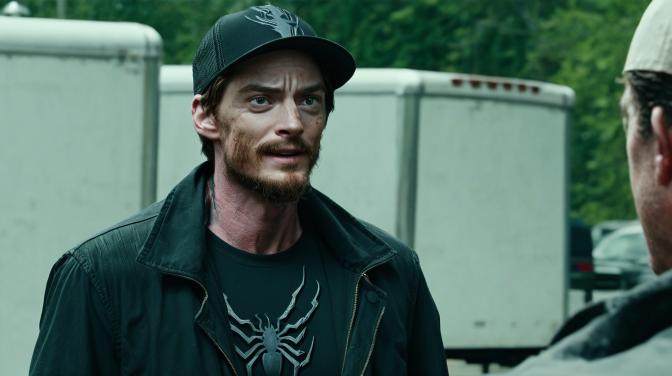 Peter Parker mixed in with Venom, mixed in with Trucker, mixed in with a nun from hell.