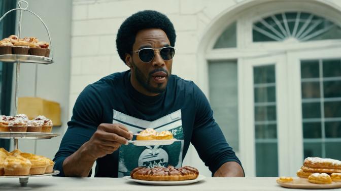 Ivan Valentine is a black guy eating pastries.