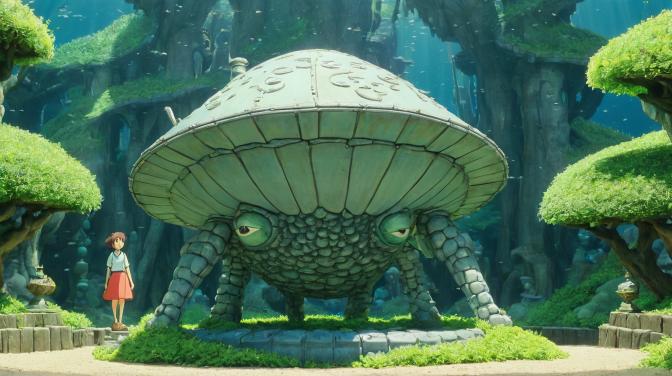 Studio Ghibli and the Lost Pearls statue.