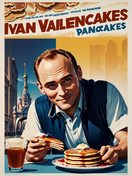 Ivan Valentine eating pancakes