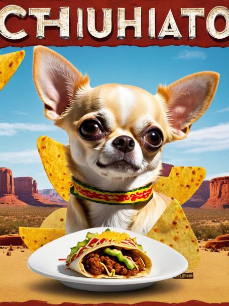 Chihuahua eating a taco