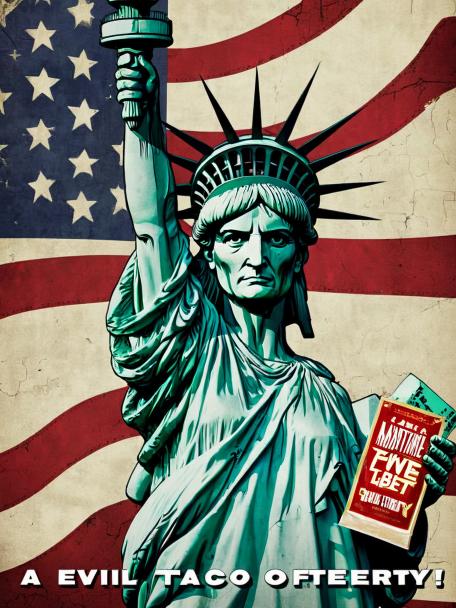 Evil taco on the Statue of Liberty