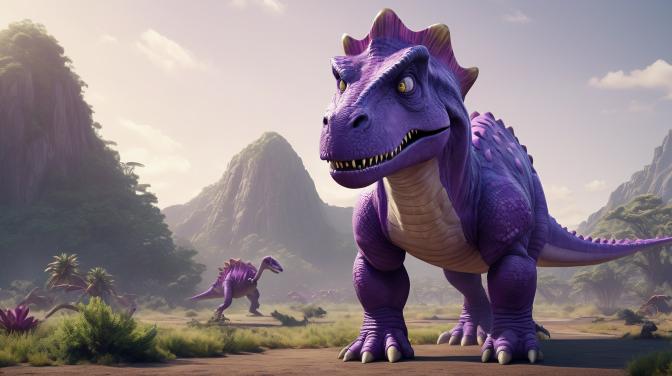 A big purple dinosaur.
