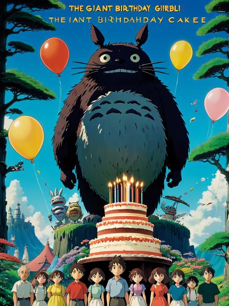 Studio Ghibli the giant birthday cake.