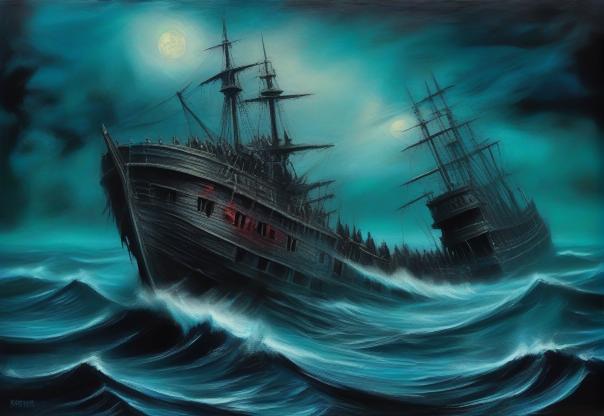 ship in the ocean coming to life.