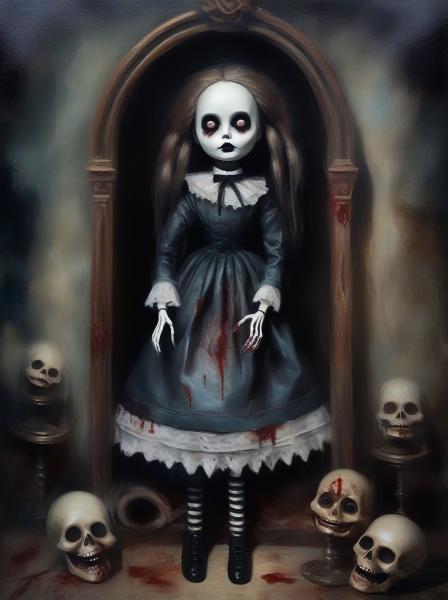 Creepy porcelain doll.