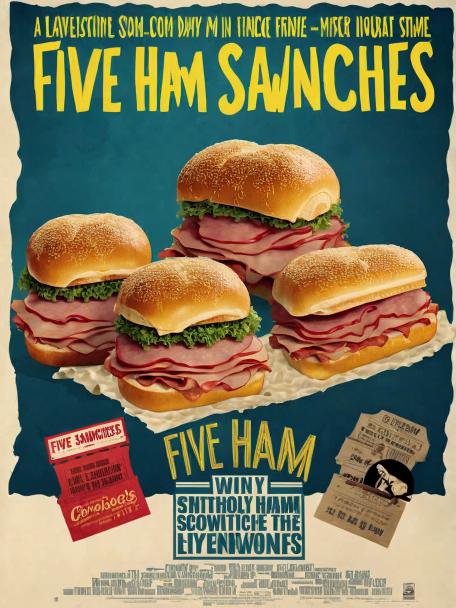 five ham sandwiches