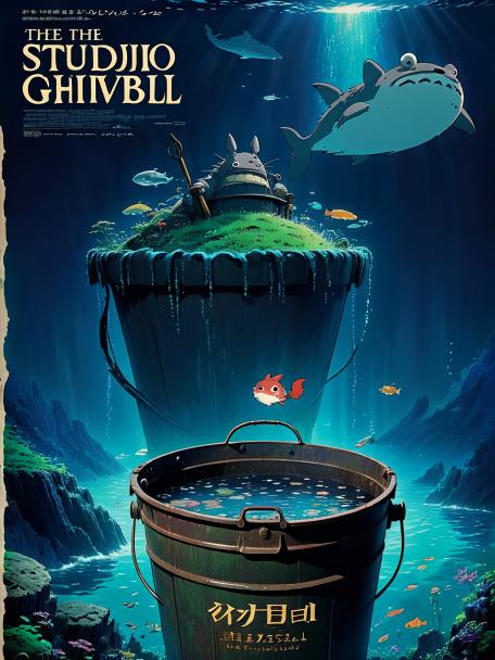 Studio Ghibli in the depths of a giant bucket.