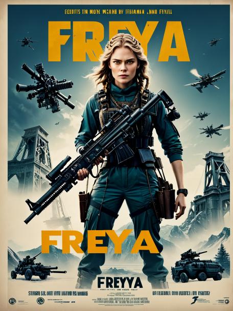 Freya with a machine gun.