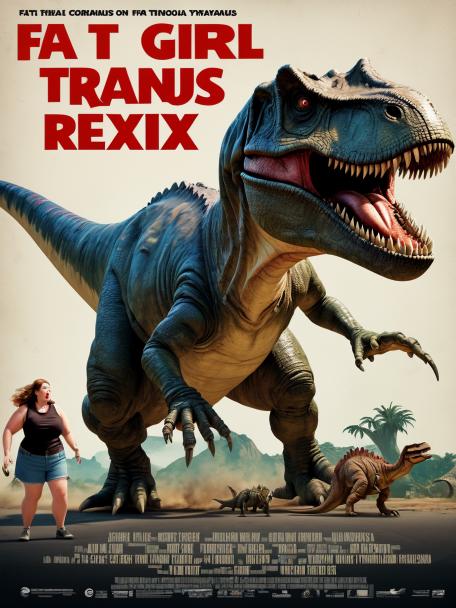 fat girl goes against tyrannosaurus rexia