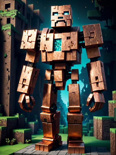 Minecraft. Realistic Copper Golem.