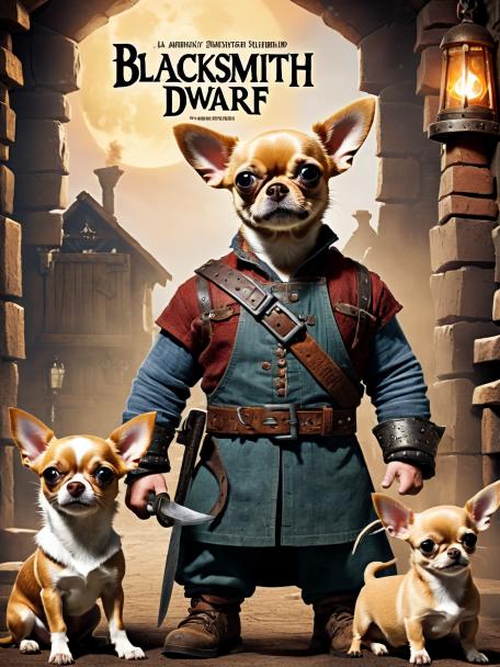 Blacksmith Dwarf with a Chihuahua.