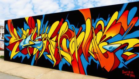 The most perfect graffiti wall that doesn't use any graffiti or look like street art,