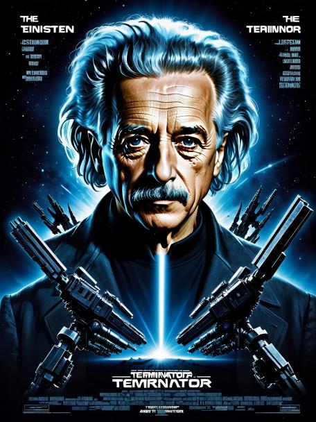 Albert Einstein as the Terminator.