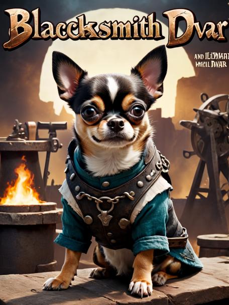 Blacksmith Dwarf with a Chihuahua.