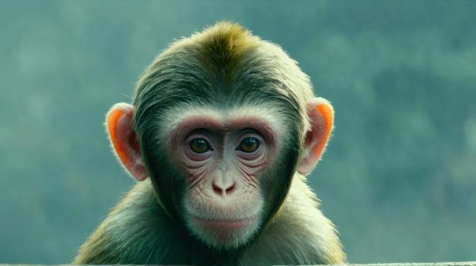 Monkey with Down syndrome.