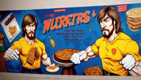 Chuck Norris eating waffles,