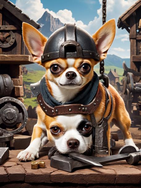 Blacksmith Dwarf with a Chihuahua