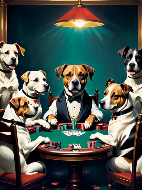 The famous painting where dogs are playing poker.