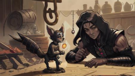 blacksmith dwarf with a chihuahua