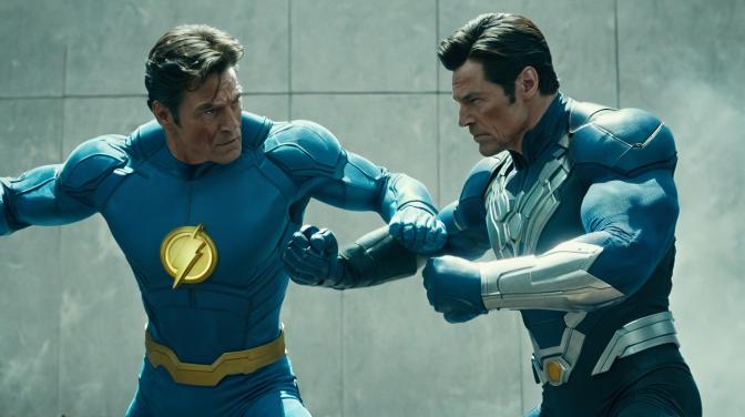 Omni-Man beating up Invincible.