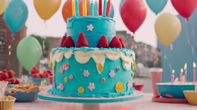 Giant birthday cake.