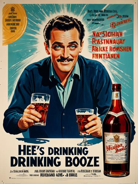 He's drinking booze.