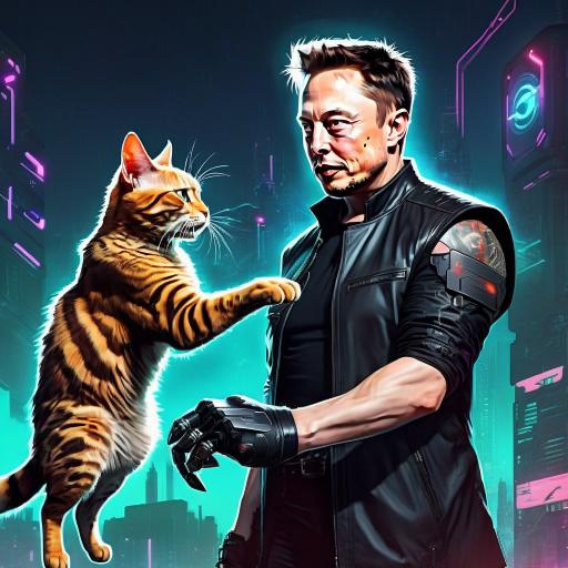 Elon Musk punching a cat.