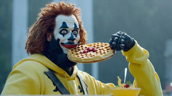 Juggnor's eating waffles.