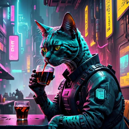 drinking cat