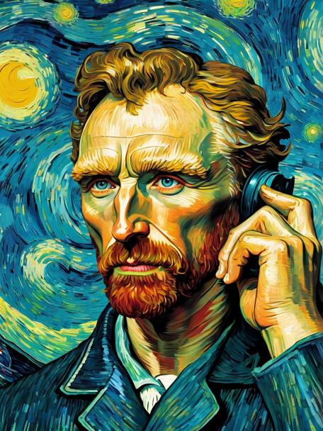 Van Gogh putting his ear back on.