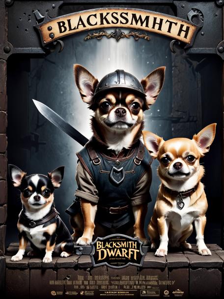 blacksmith dwarf and a Chihuahua.