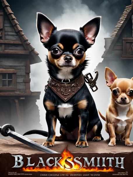 Blacksmith Dwarf with a Chihuahua.