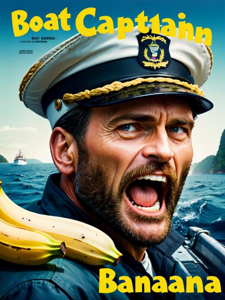 Boat captain eating a banana.