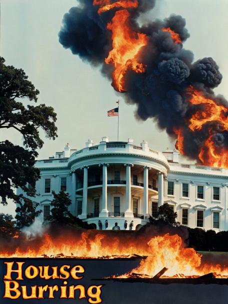 White House burning.