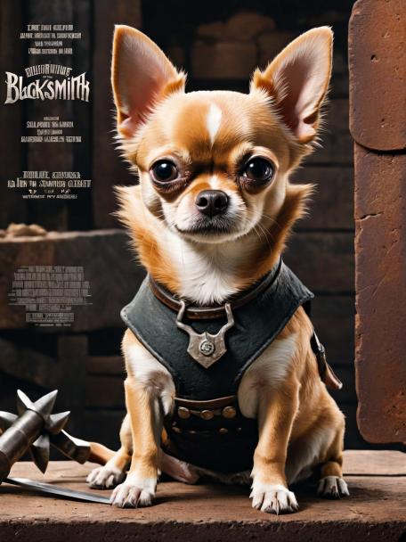Blacksmith Dwarf with a Chihuahua.