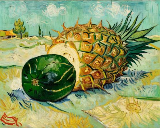 A cucumber living in a pineapple under the sea that bears a striking resemblance to a big block of cheese, but is not a block of cheese.