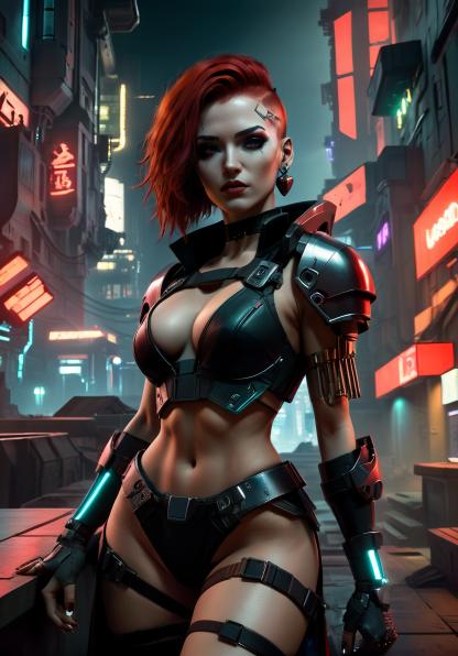 Sexy female Orpheus with red hair.