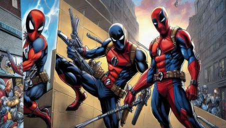Morgan Freeman meets Spider-Man, the epitome of a comic using Marvel heroes and Deadpool,