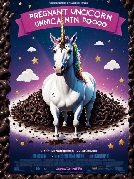 Pregnant unicorn covered in poo.